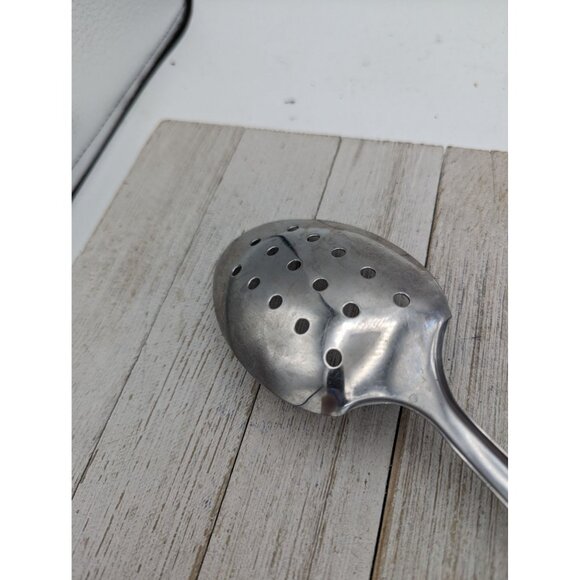 Stainless Steel Slotted Spoon 11 1/2" Unbranded Holes - Picture 5 of 6